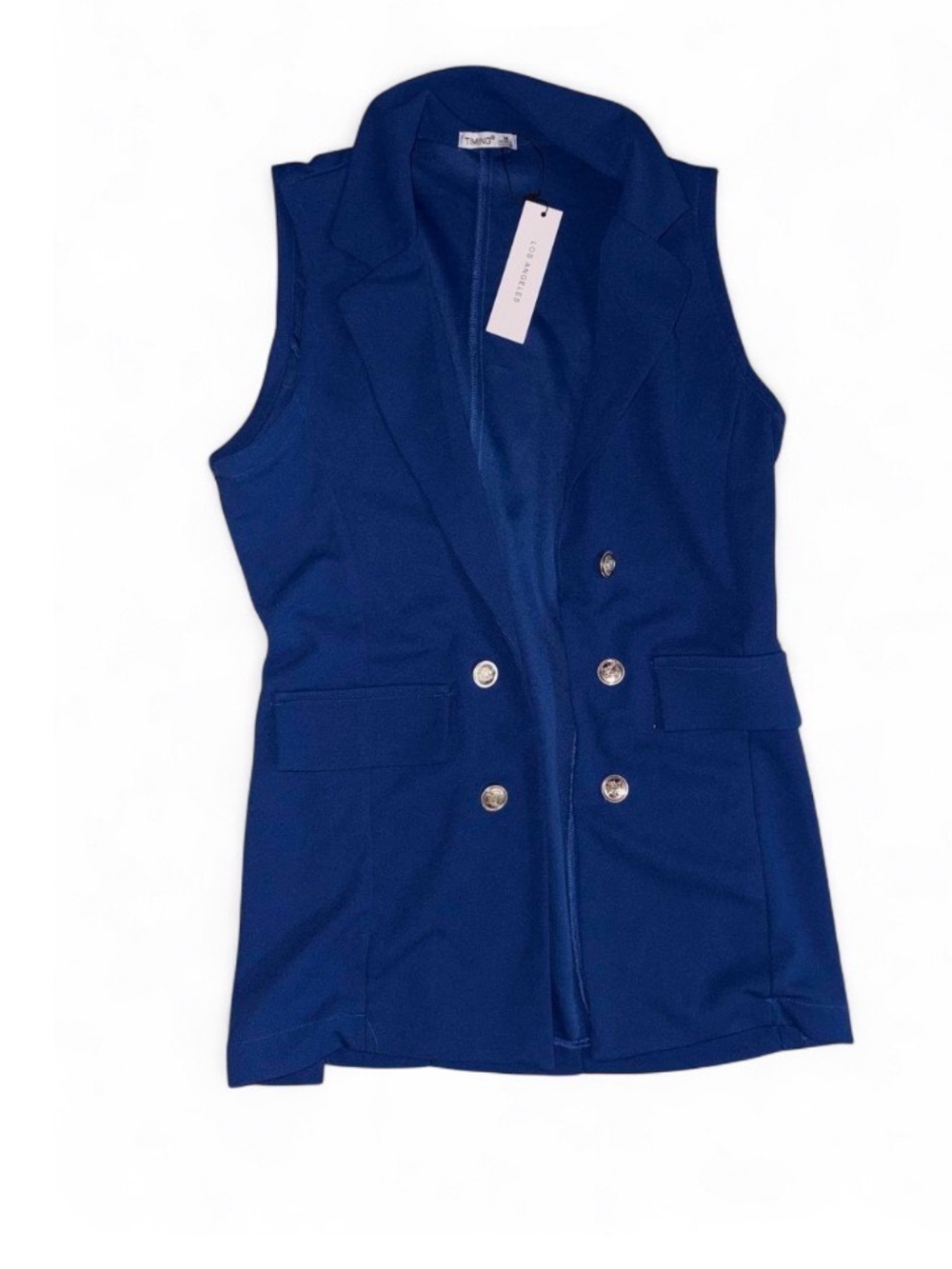Timing Double-Breasted Sleeveless Blazer Vest